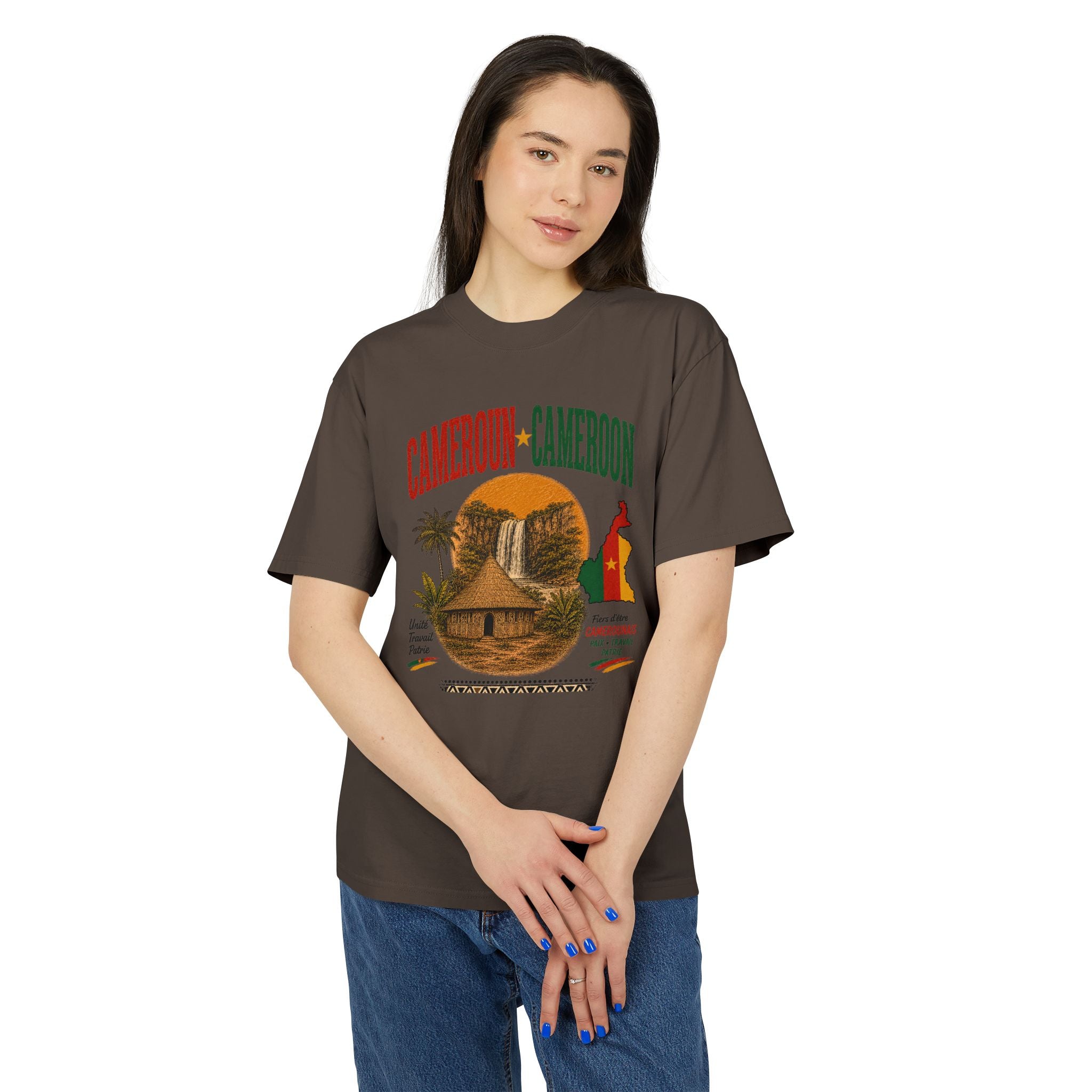 Cameroon Vintage Tee - Tropical Village Scenic Graphic Shirt