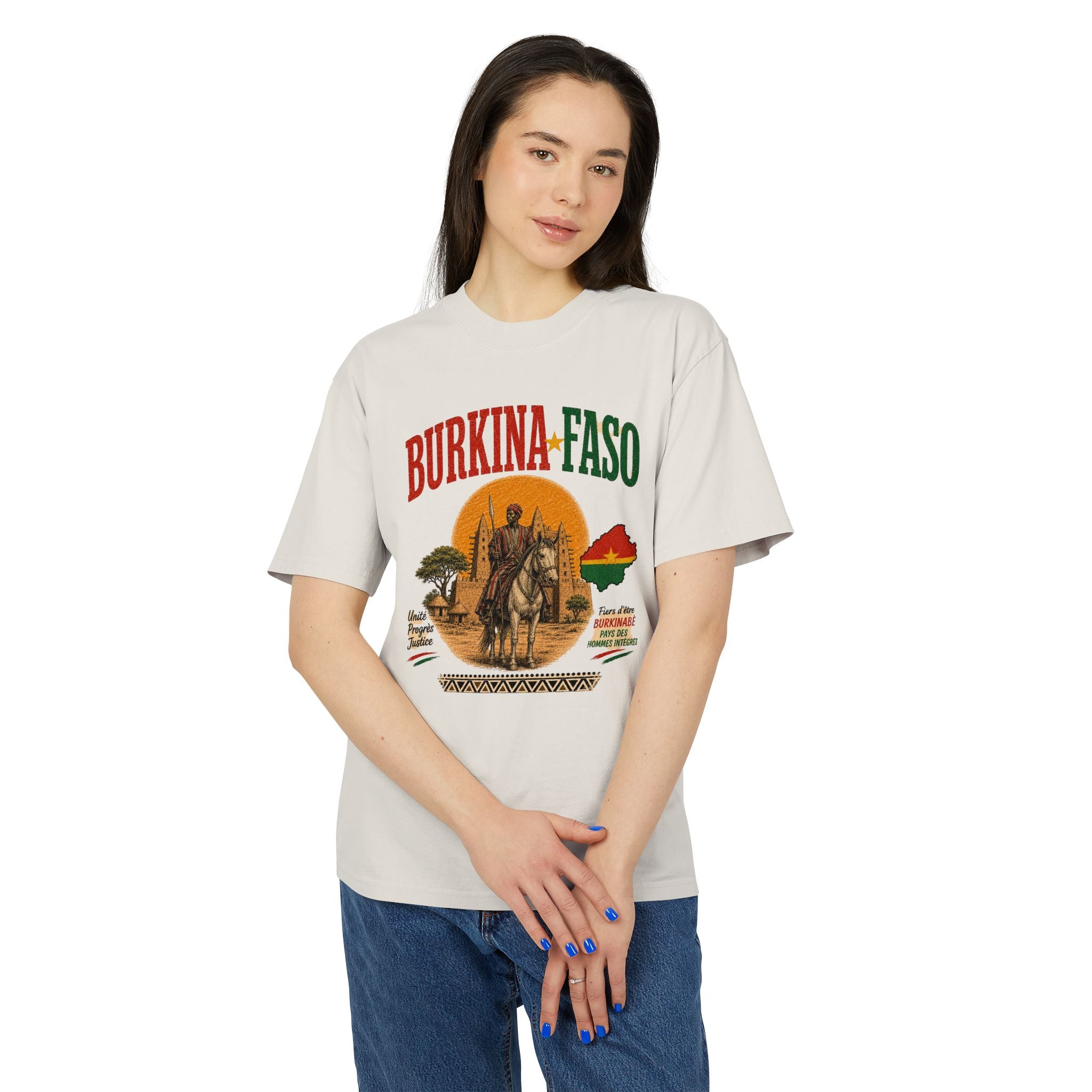 Burkina Faso Vintage Graphic T-Shirt — African Heritage Sunset Design