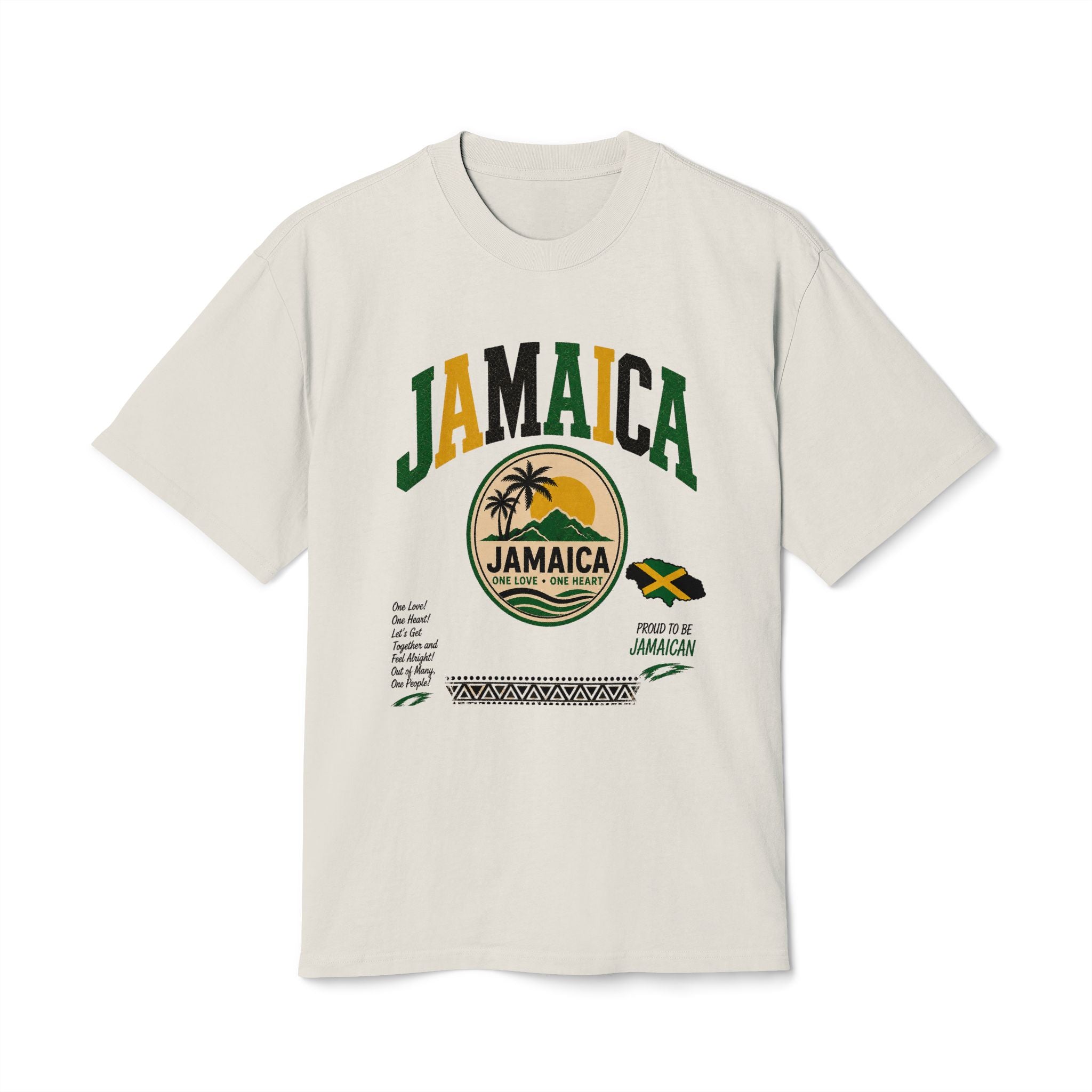 Jamaica Vintage Crest Tee — Retro Island Flag Graphic T-Shirt