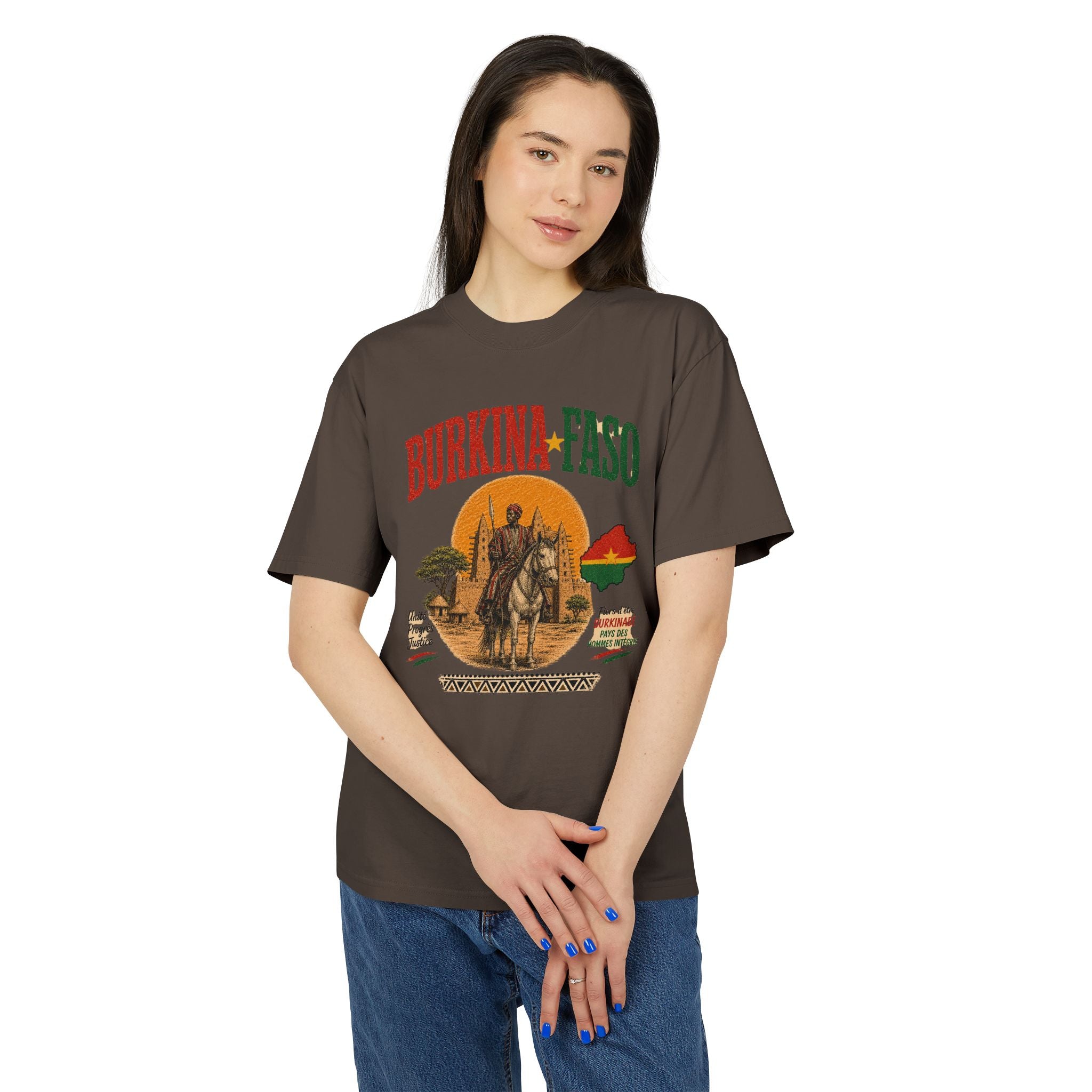 Burkina Faso Vintage Graphic T-Shirt — African Heritage Sunset Design