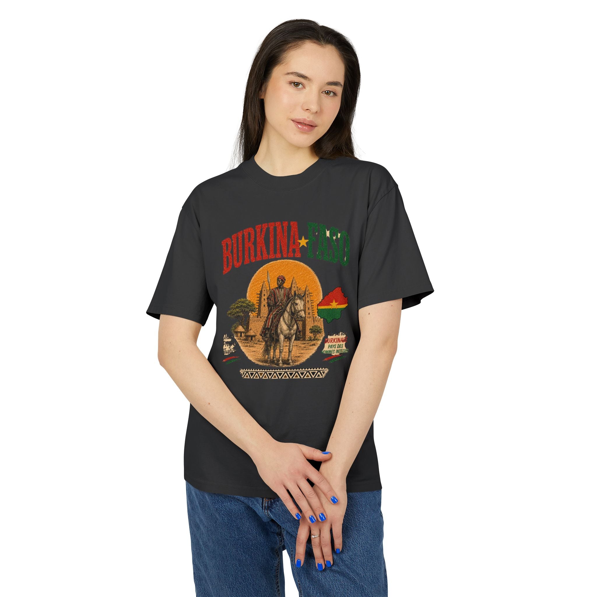 Burkina Faso Vintage Graphic T-Shirt — African Heritage Sunset Design
