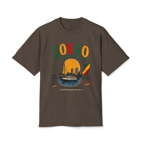 Congo Brazzaville Vintage Travel T-Shirt – Retro Sunset Riverboat Design